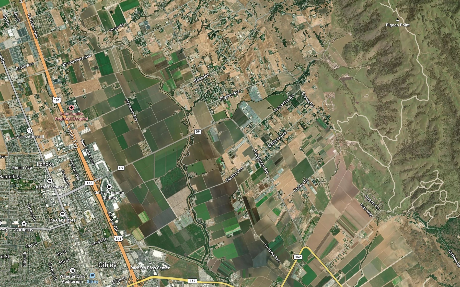 Satellite map of the Santa Clara Conduit