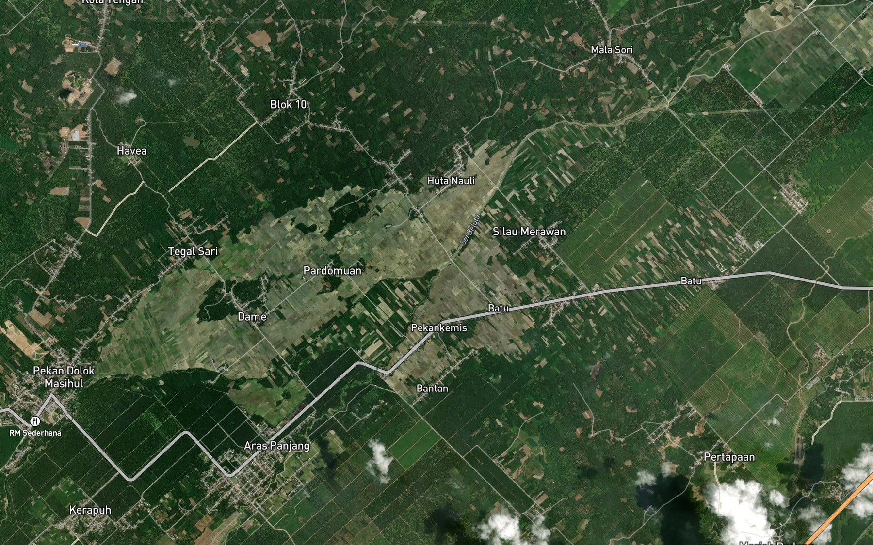 Satellite map of the Sei Karapuh