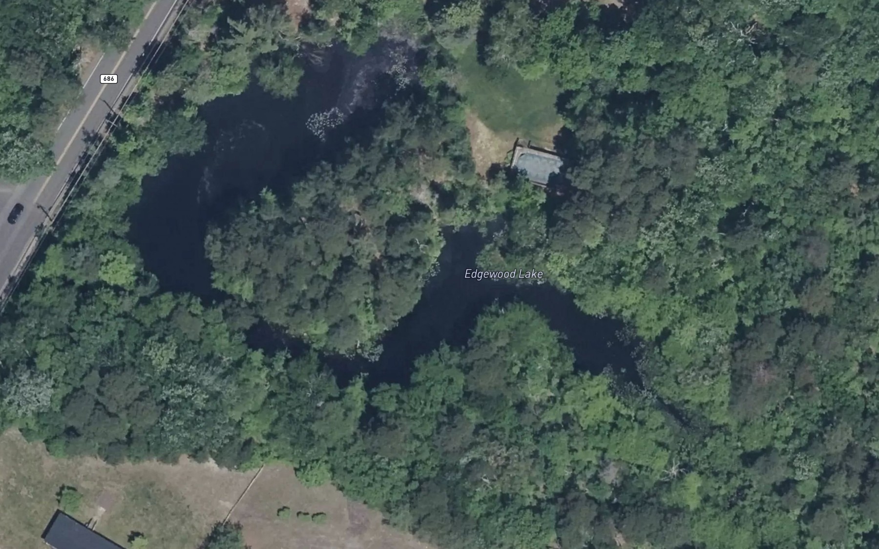 Satellite map of the Edgewood Lake