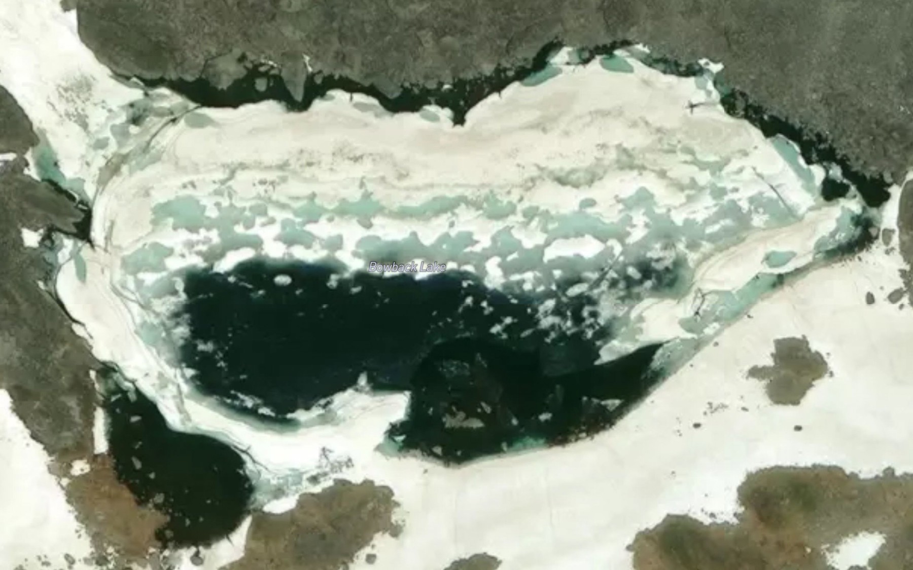 Satellite map of the Bowback Lake