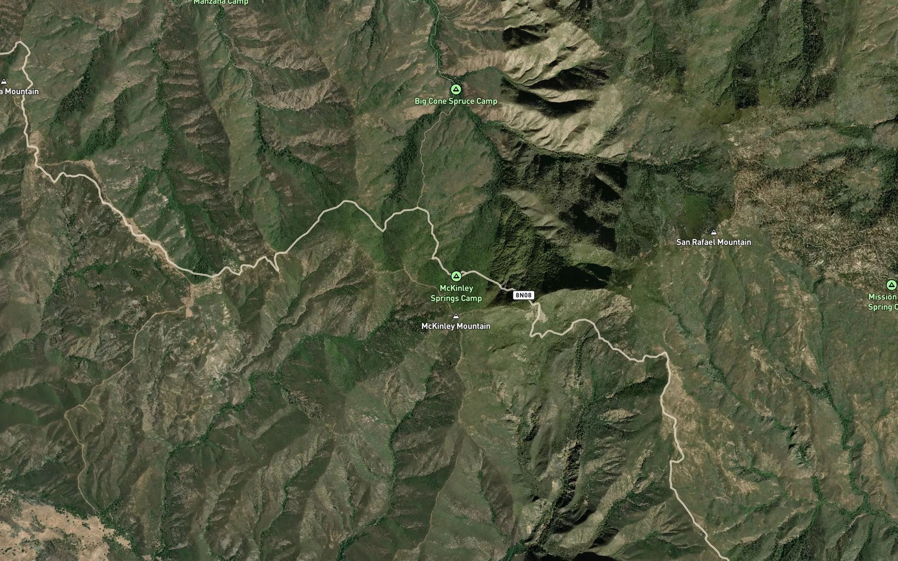 Satellite map of the McKinley Spring