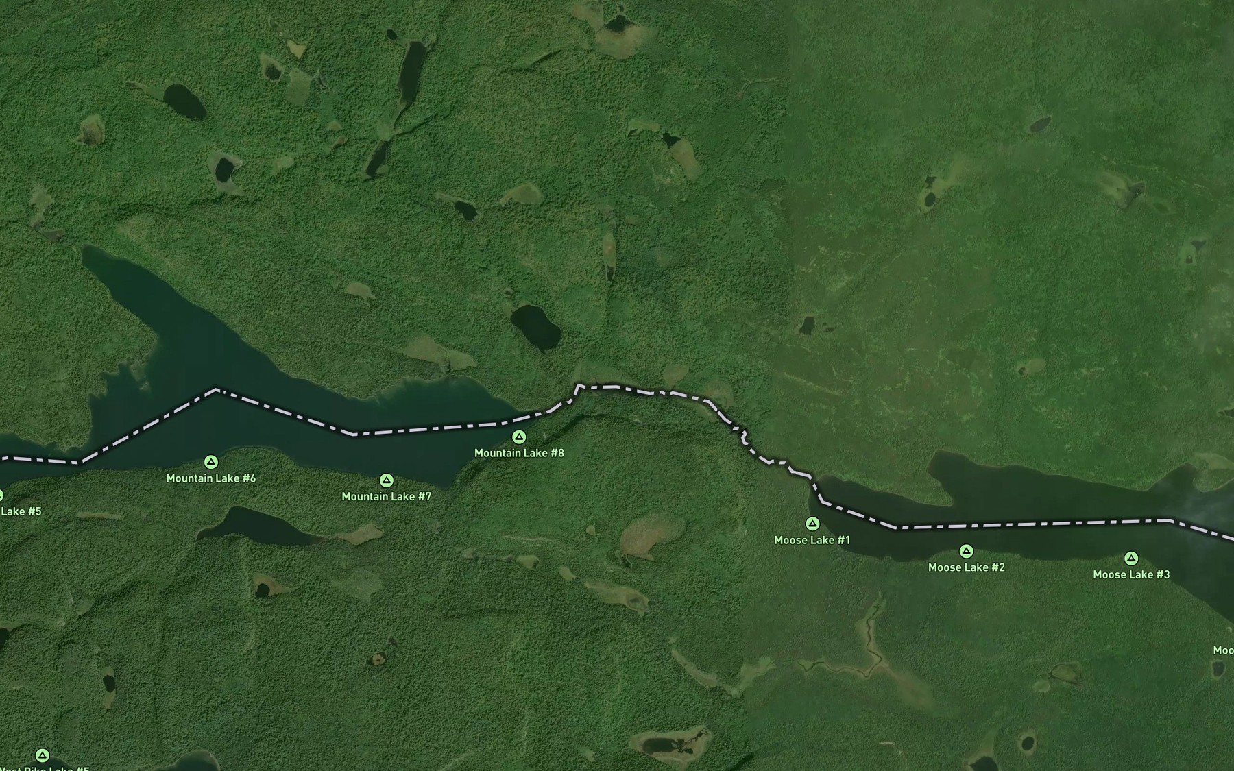 Satellite map of the Fan Lake