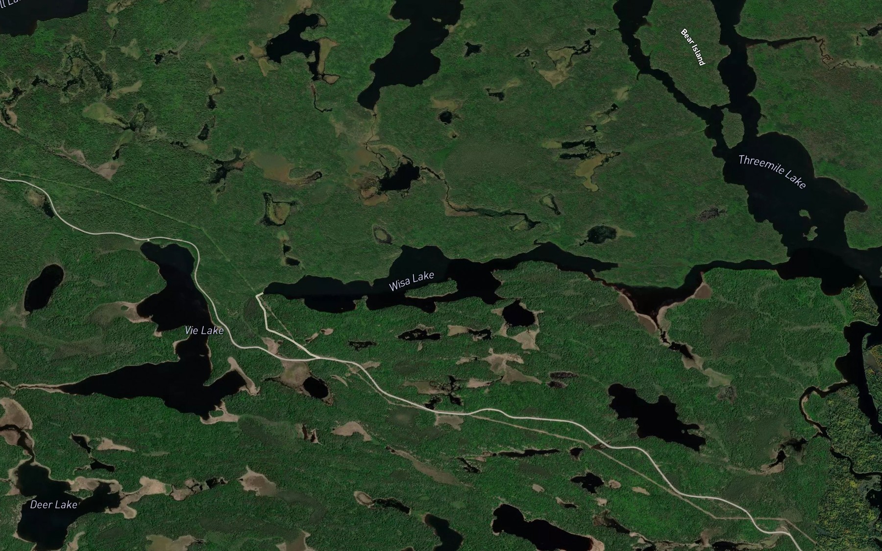Satellite map of the Wisa Lake