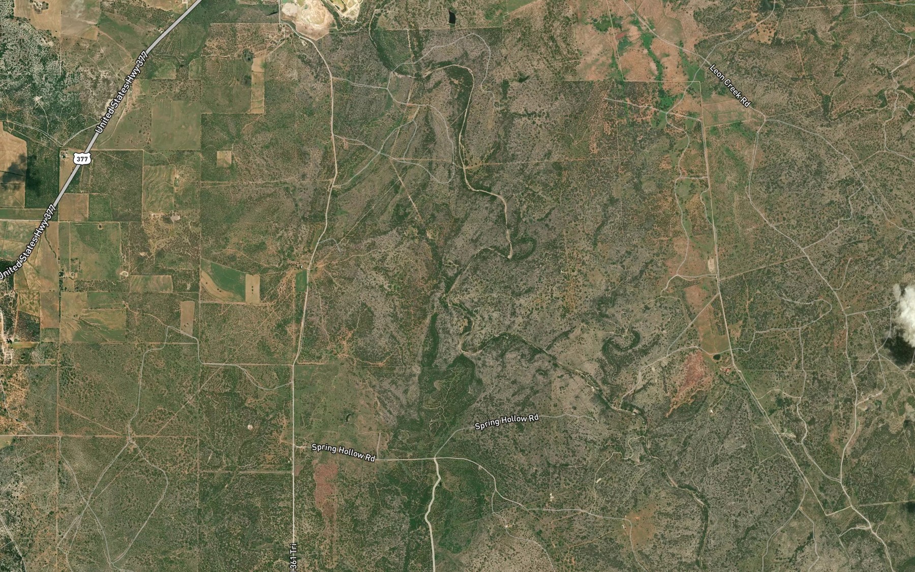Satellite map of the Sheep Run Creek