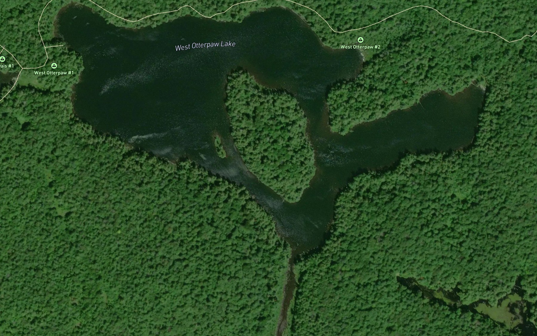 Satellite map of the West Otterpaw Lake