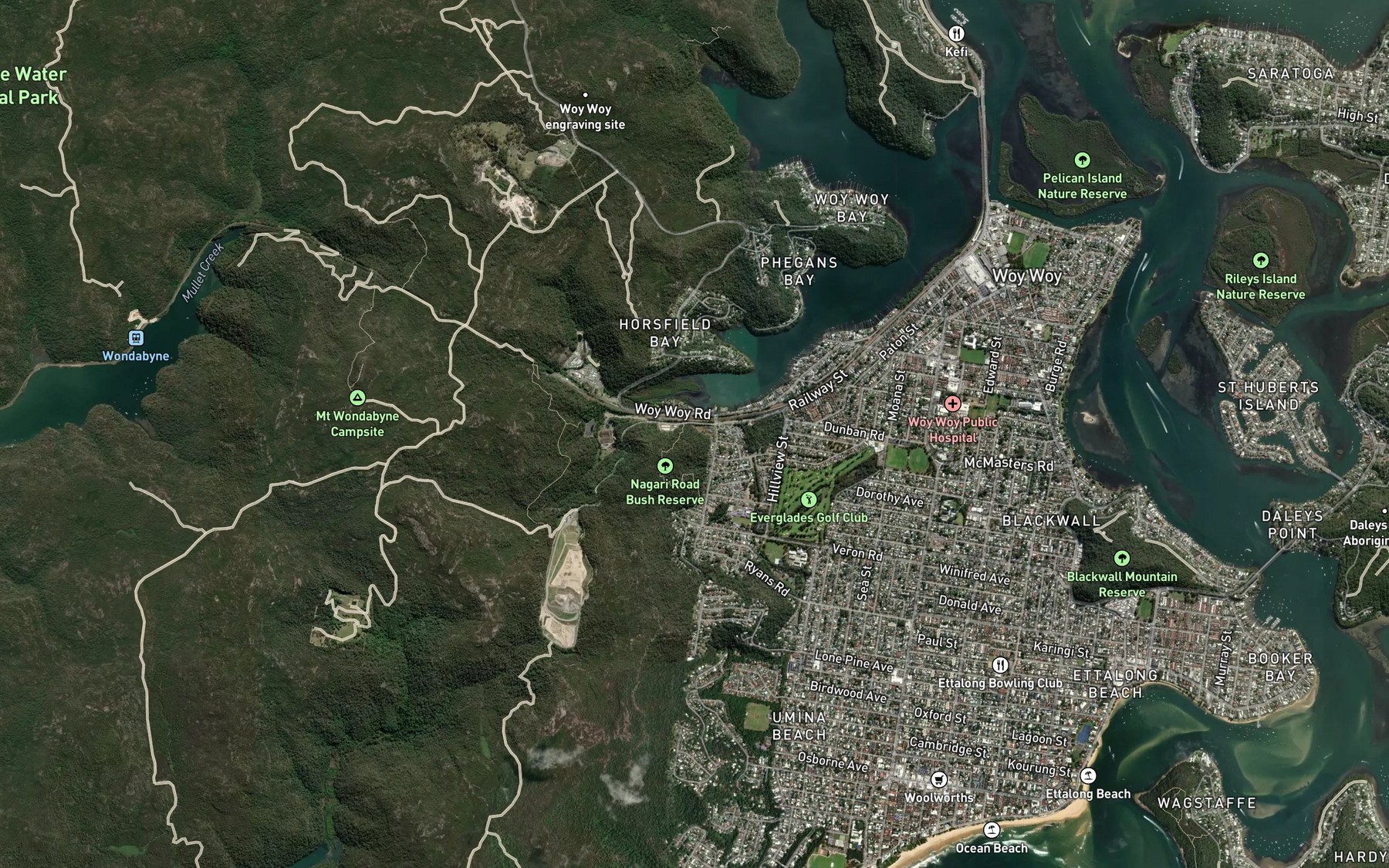Satellite map of the Deadmans Bay