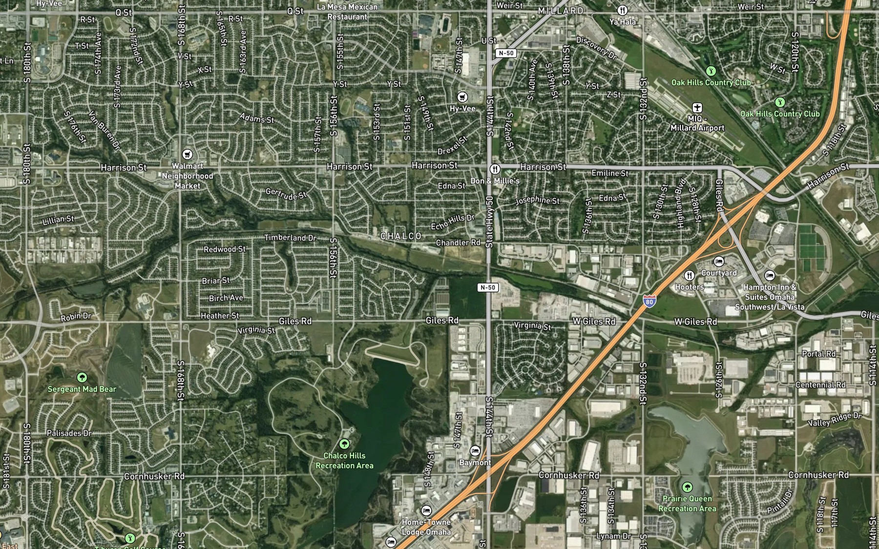 Satellite map of the North Wehrspann Creek