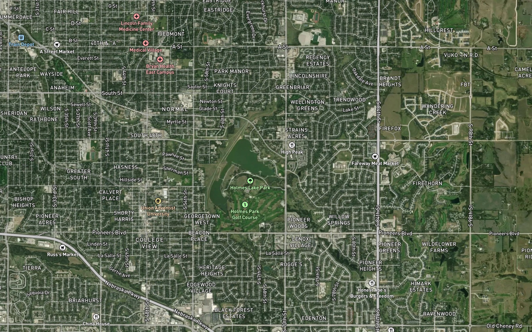 Satellite map of the Spot 5