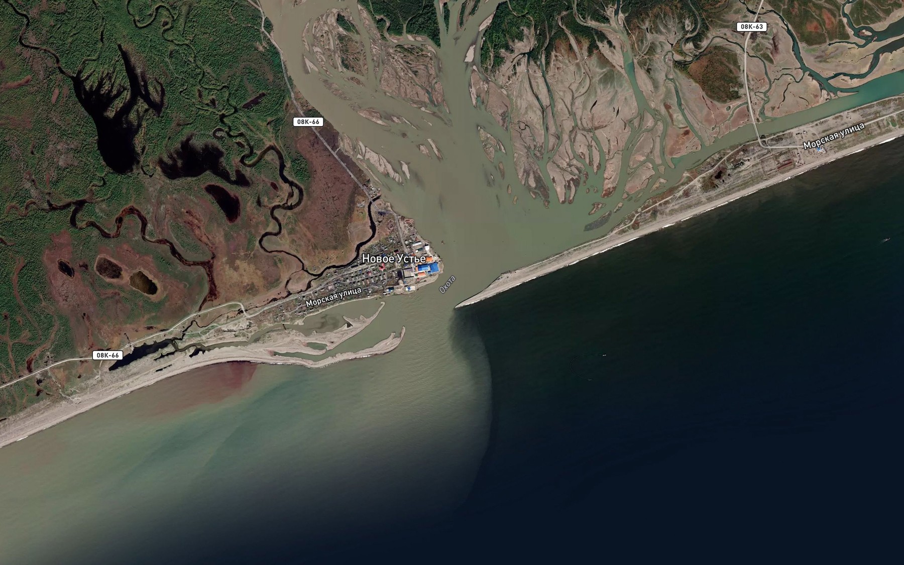 Satellite map of the Laguna Okhota