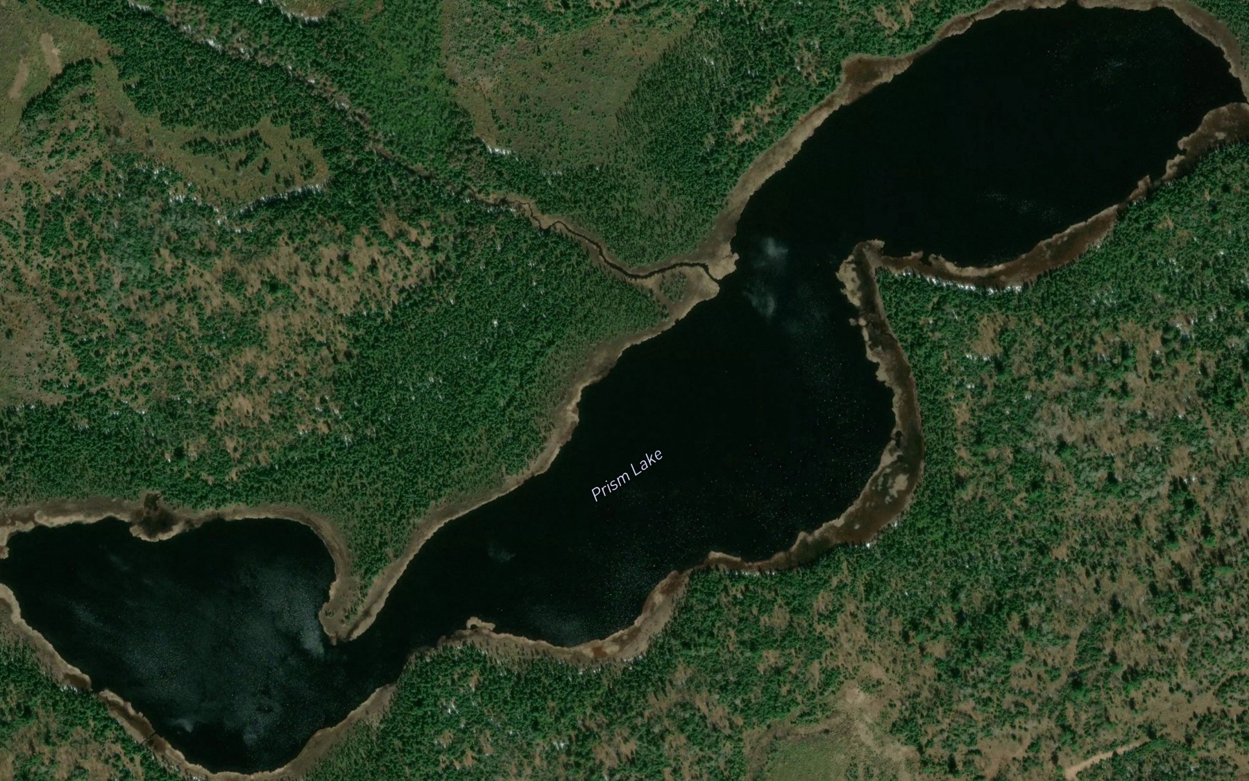 Satellite map of the Prism Lake