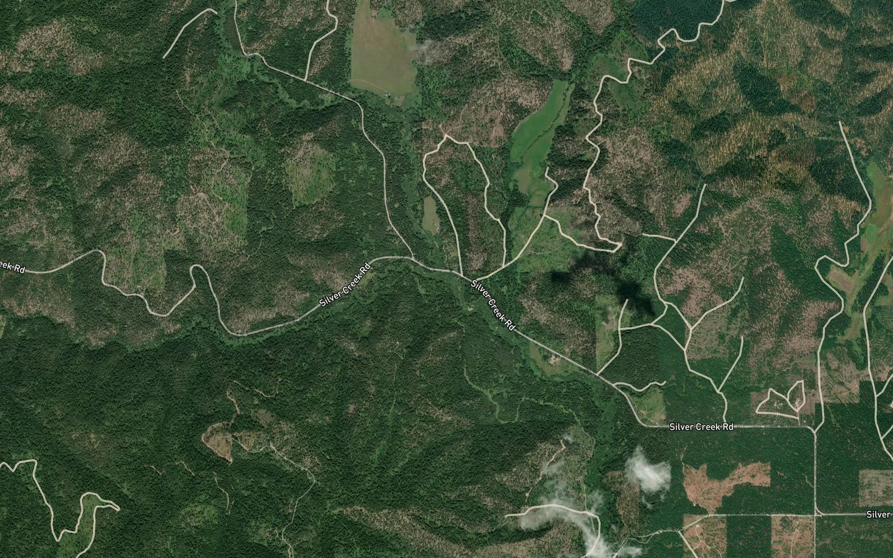 Satellite map of the South Fork Ninemile Creek