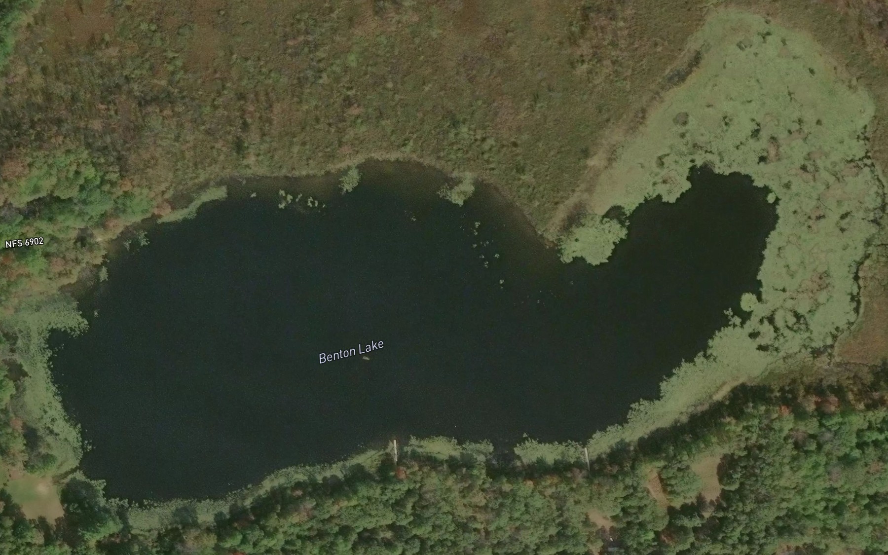 Satellite map of the Benton Lake