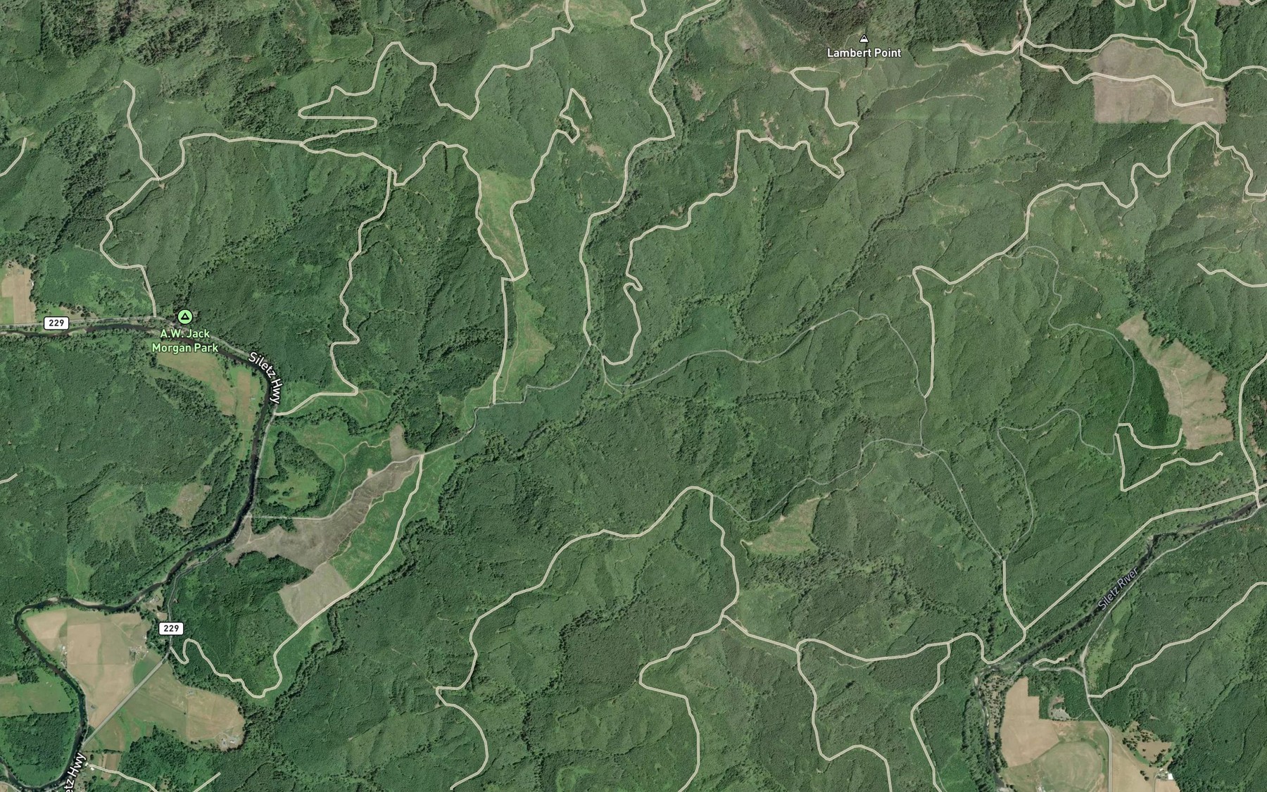 Satellite map of the Coon Creek