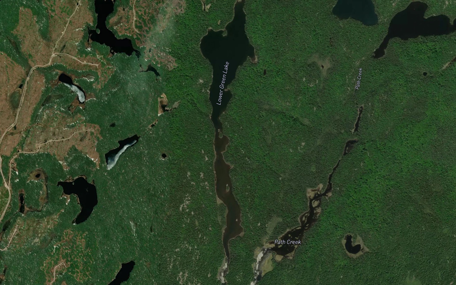 Satellite map of the Lower Green Lake