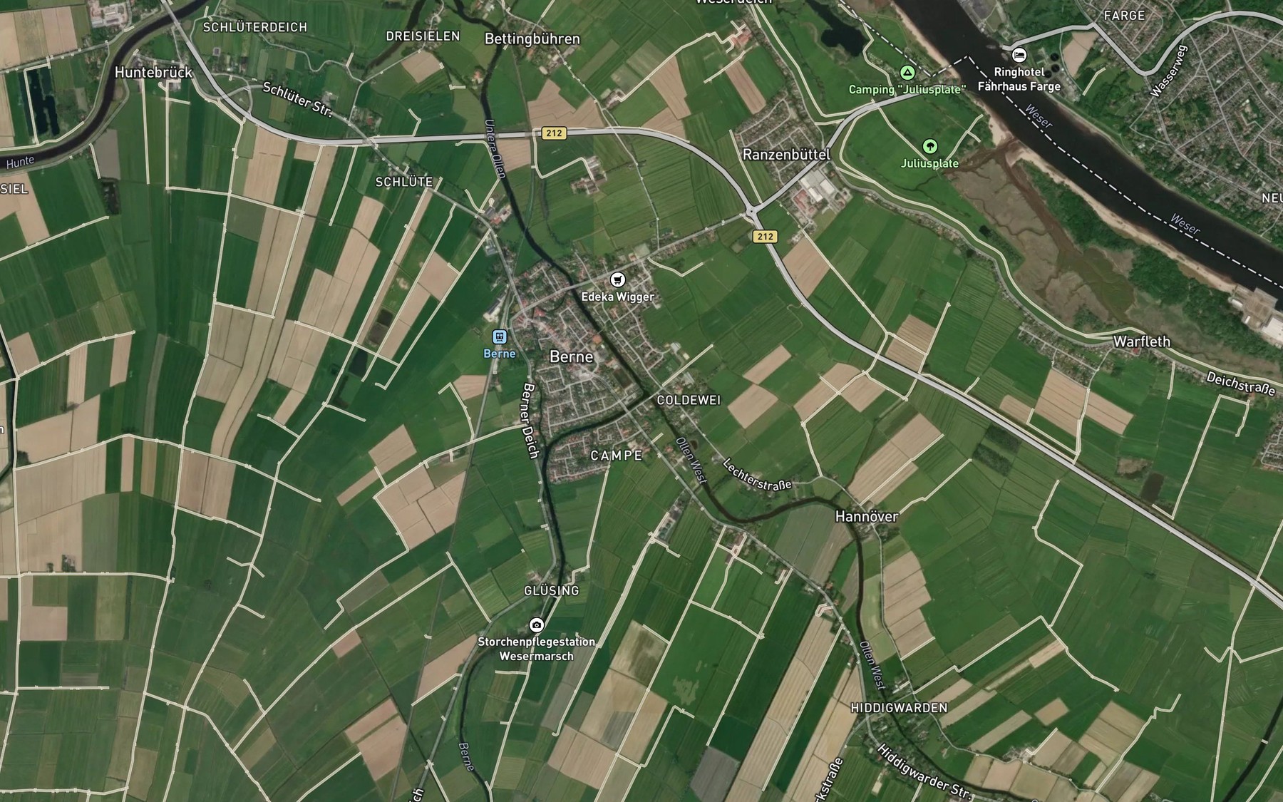 Satellite map of the Berne