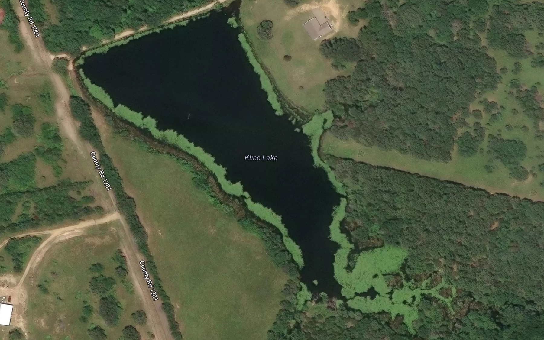 Satellite map of the Kline Lake