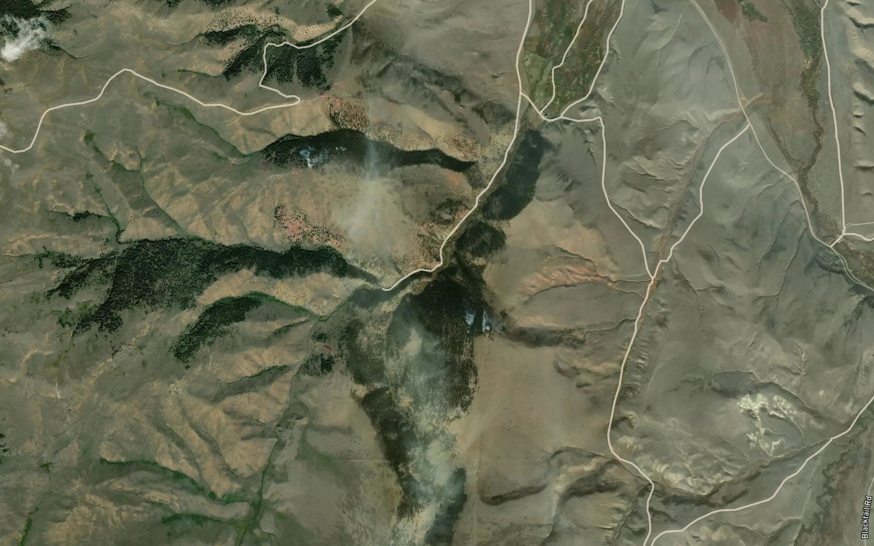 Satellite map of the Teddy Creek
