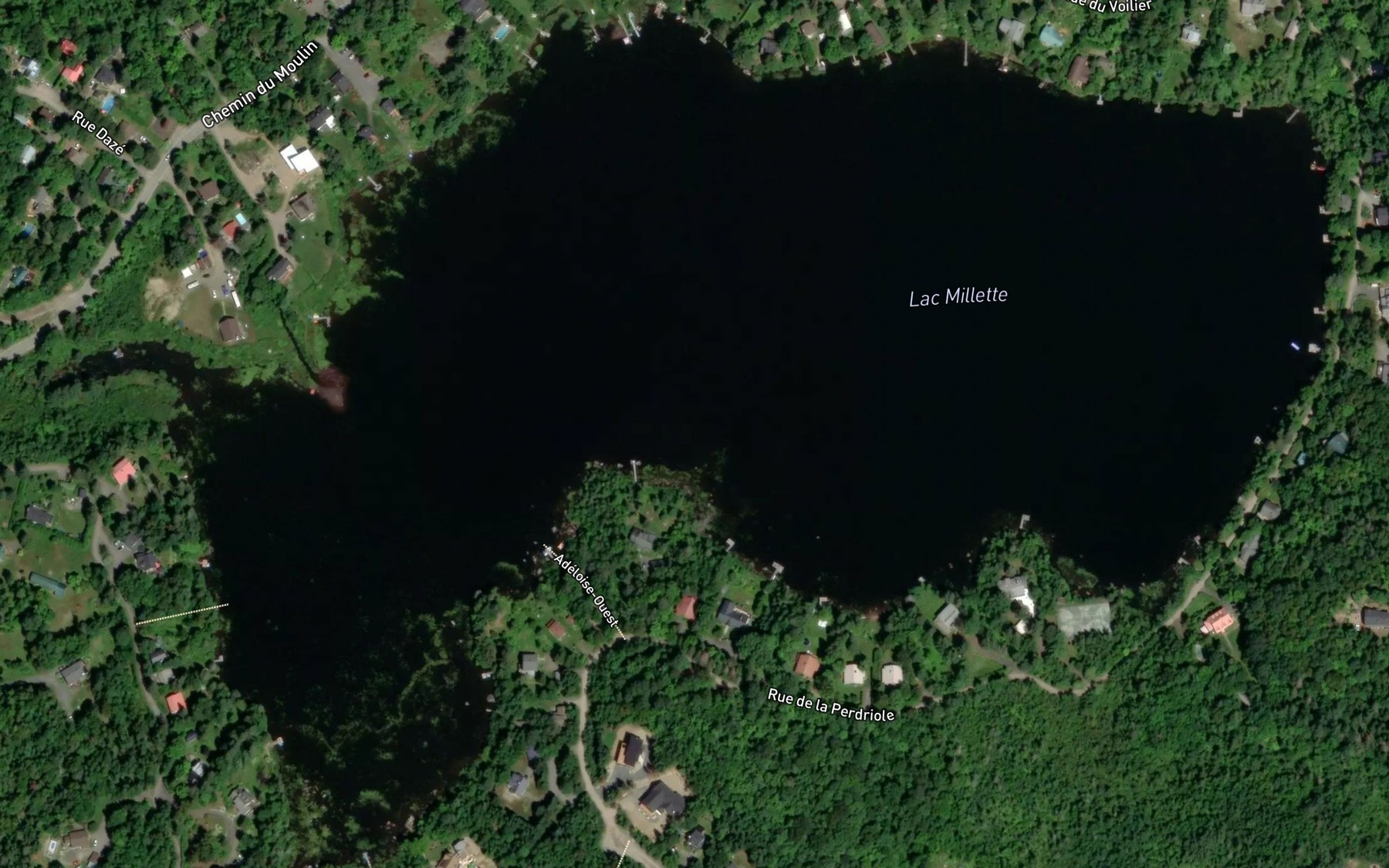 Satellite map of the Lac Millette