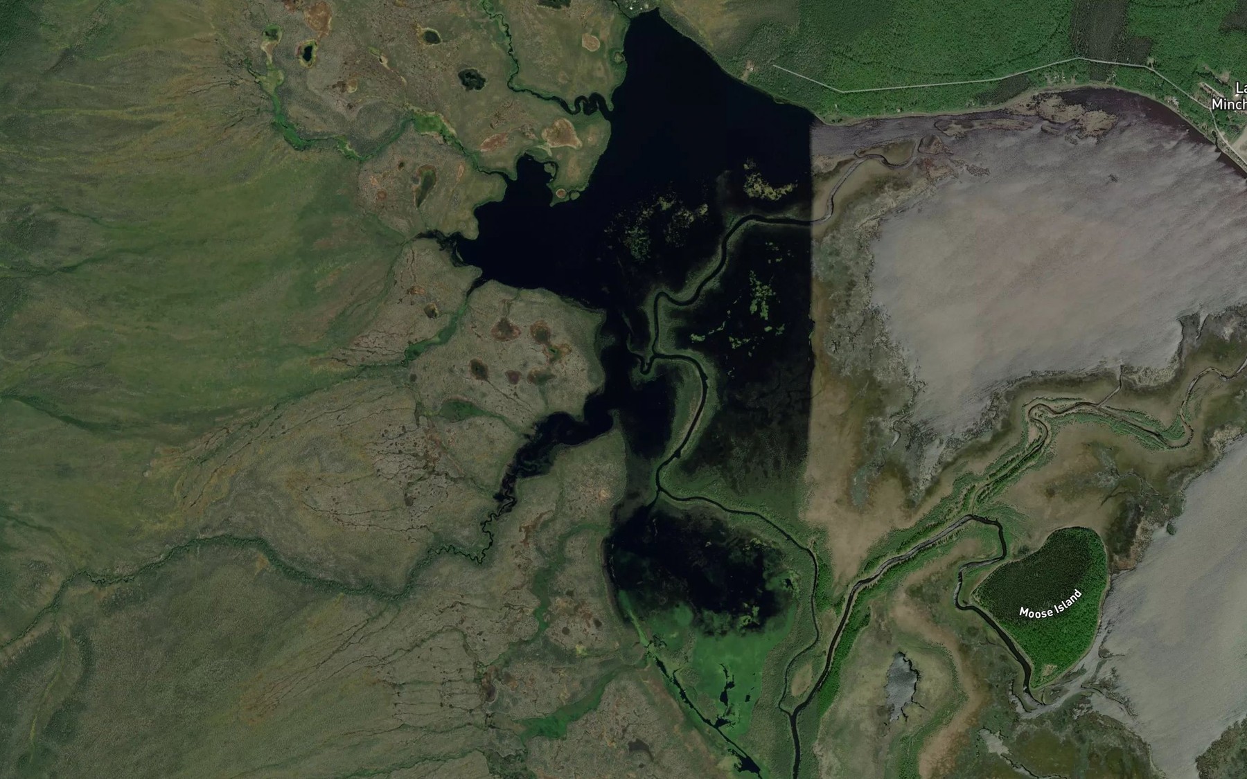 Satellite map of the Parker Creek