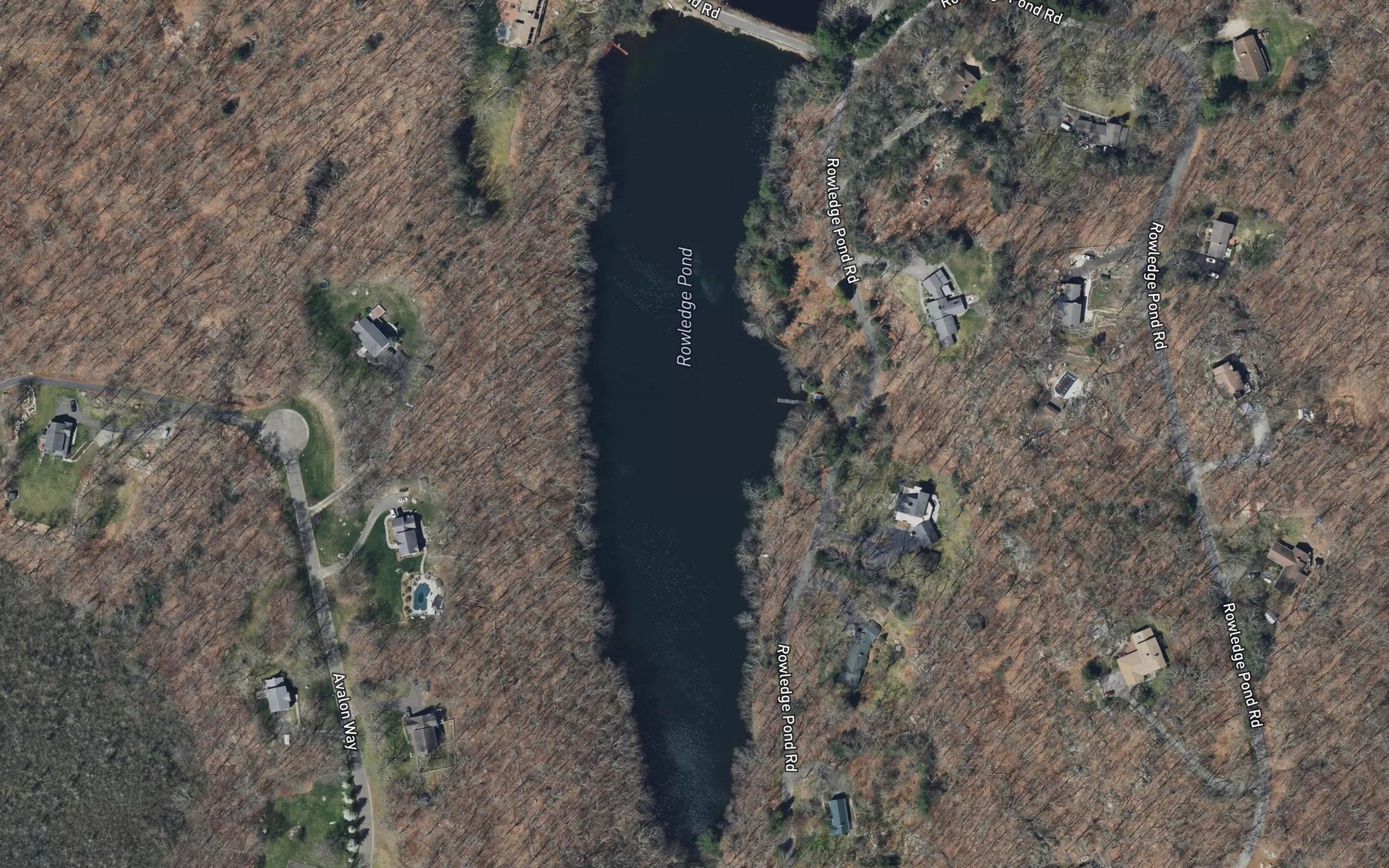 Satellite map of the Rowledge Pond