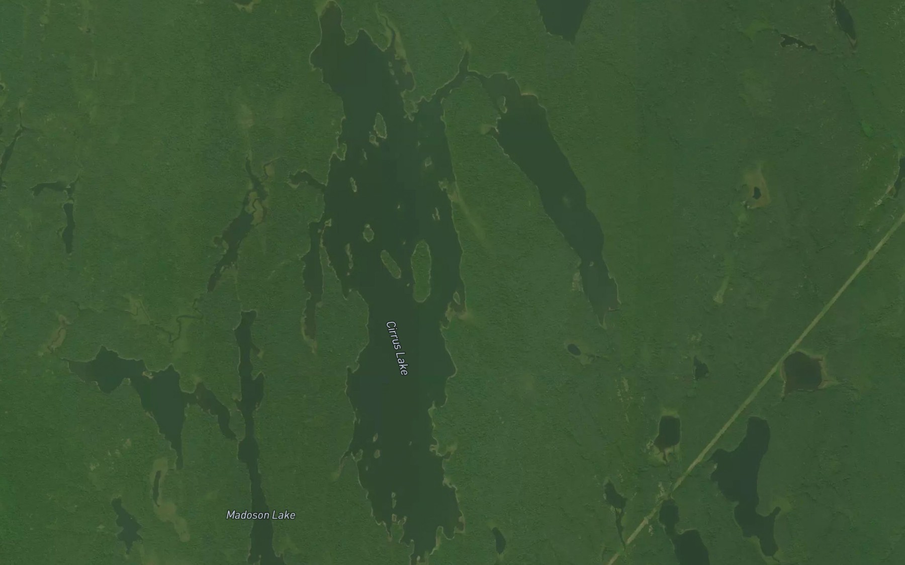 Satellite map of the Cirrus Lake