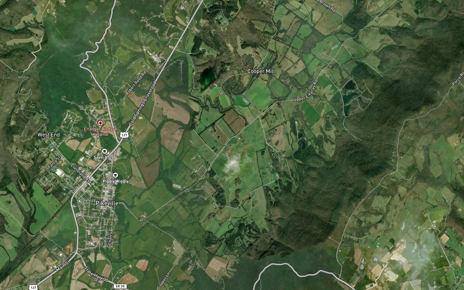 Satellite map of the Swafford Pond