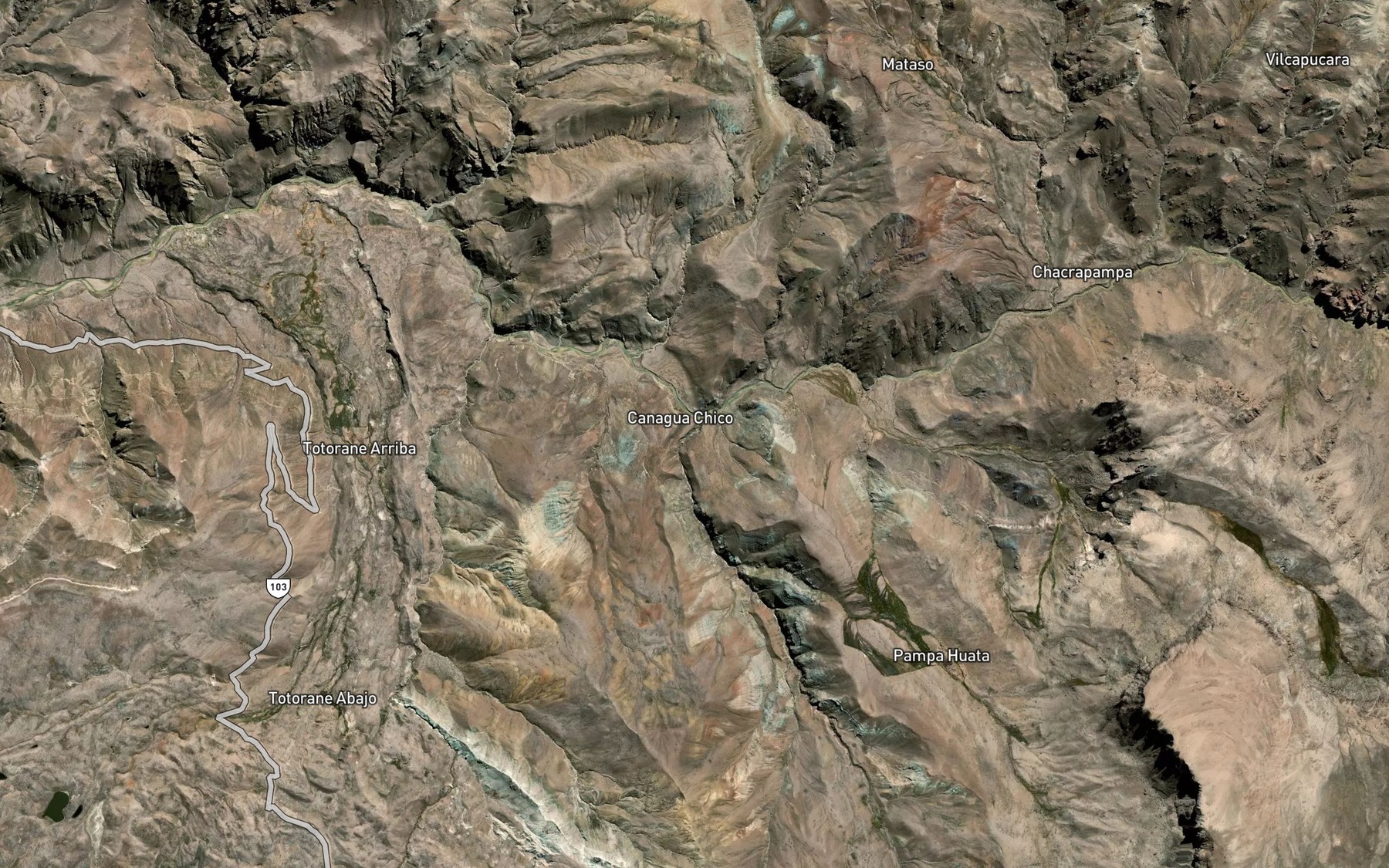 Satellite map of the Rio Tulajahuira