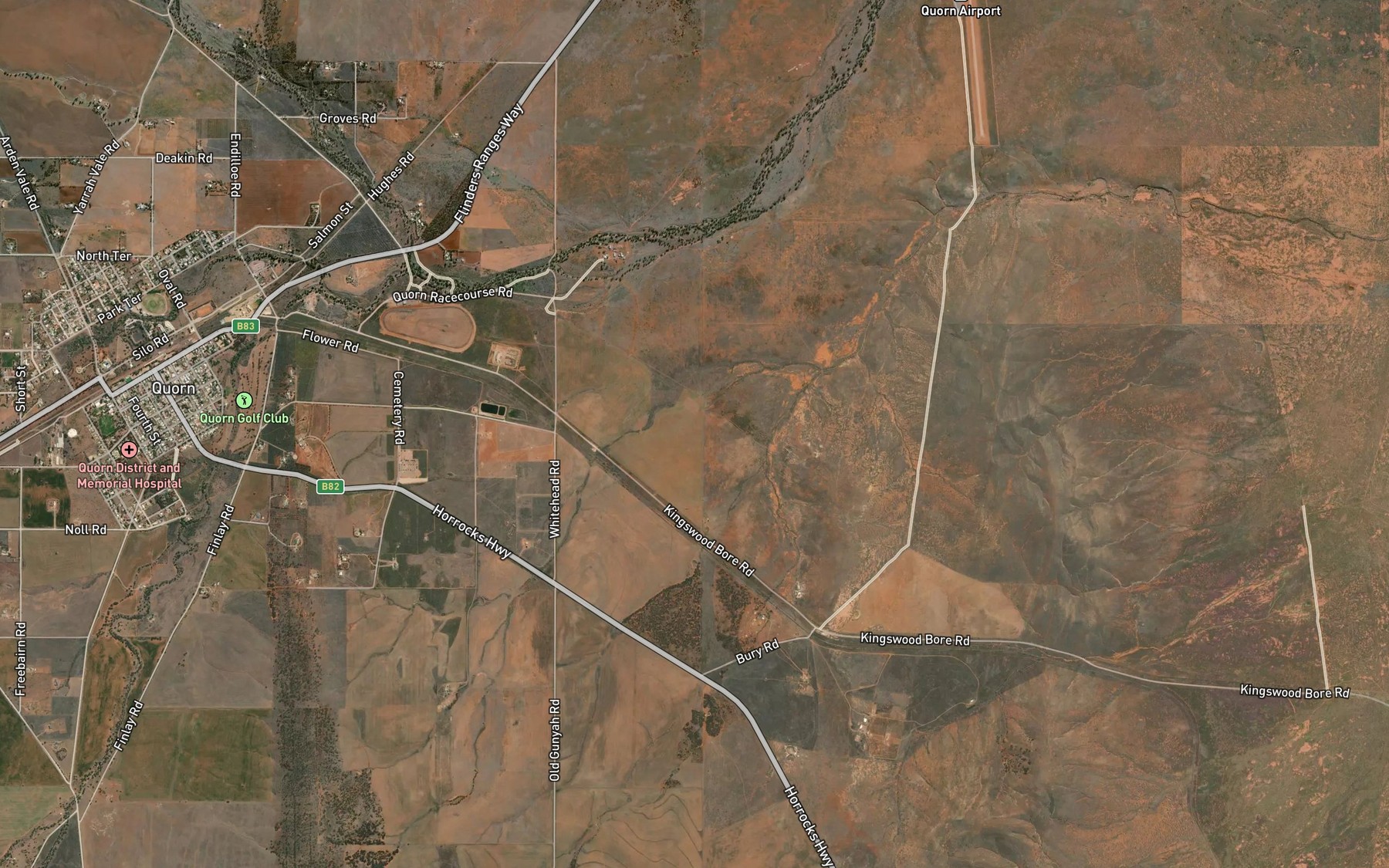 Satellite map of the Ingaree Creek