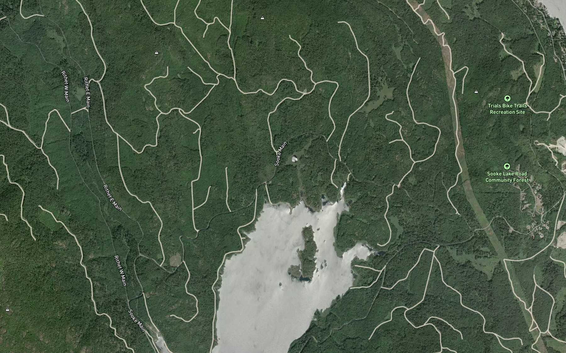 Satellite map of the Judge Creek