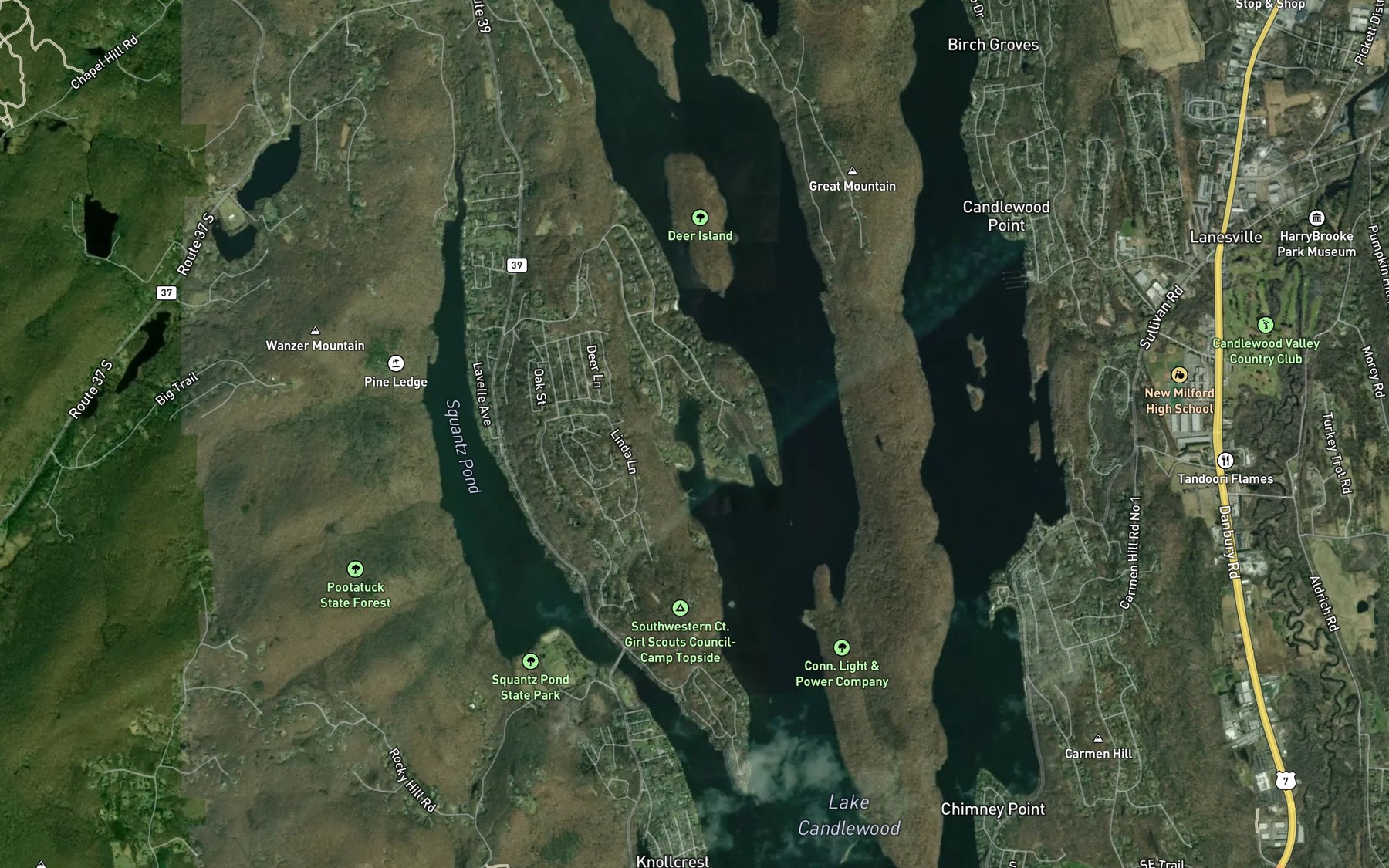 Satellite map of the Shelter Harbor