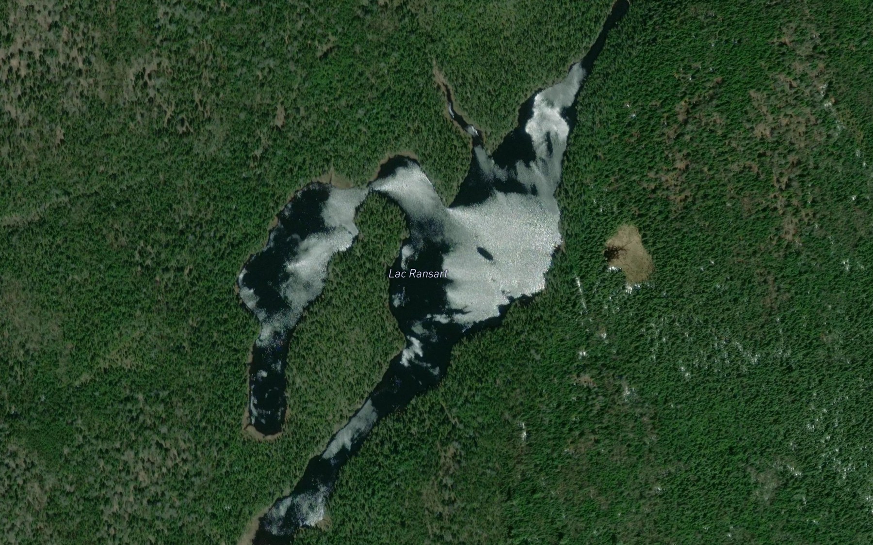 Satellite map of the Lac Ransart