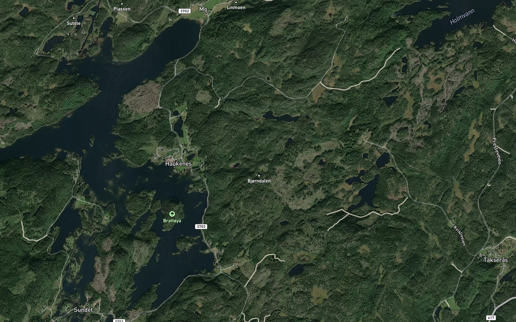 Satellite map of the Grunntjennbekken
