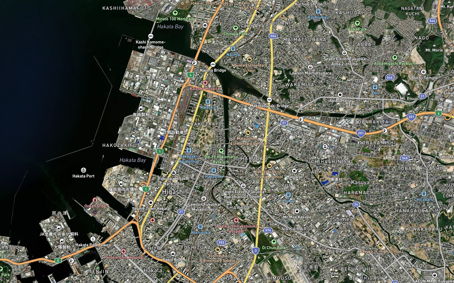 Satellite map of the Sue Gawa