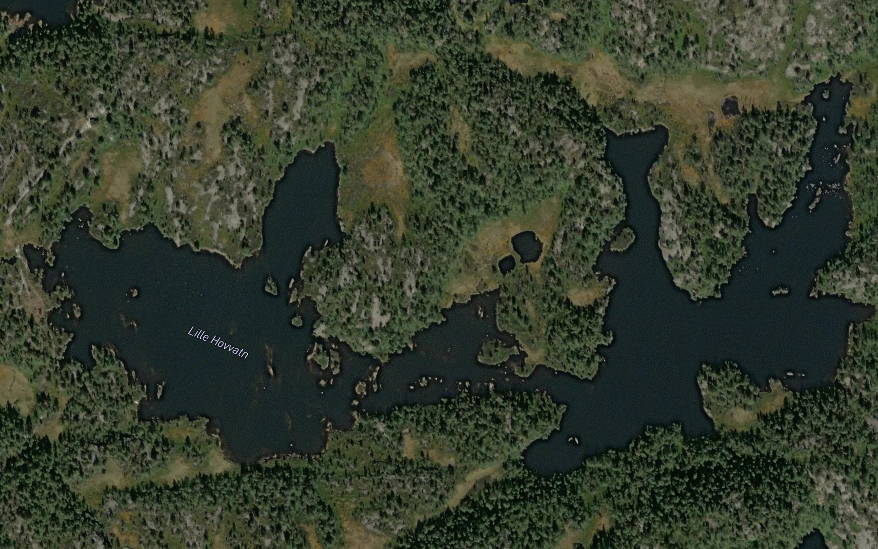 Satellite map of the Hovvatnet,l