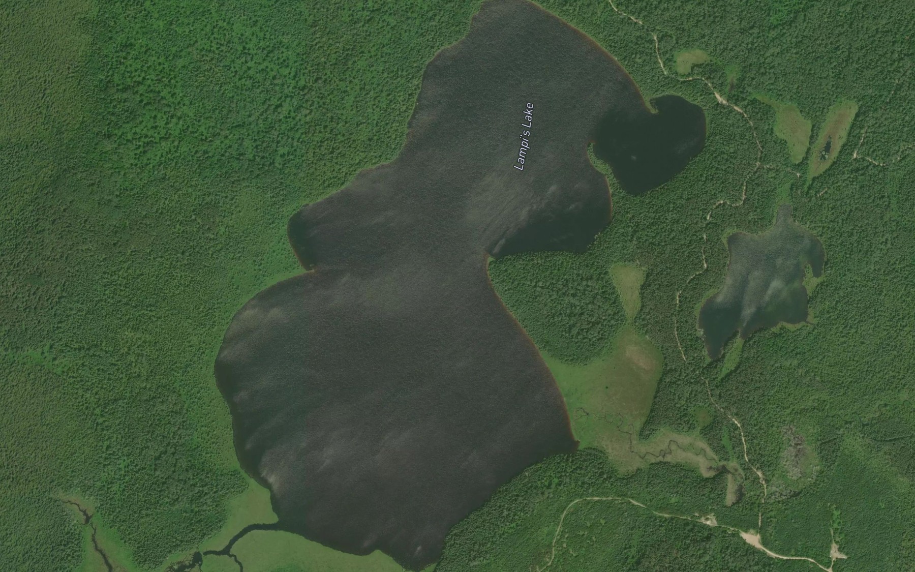 Satellite map of the Lampi's Lake
