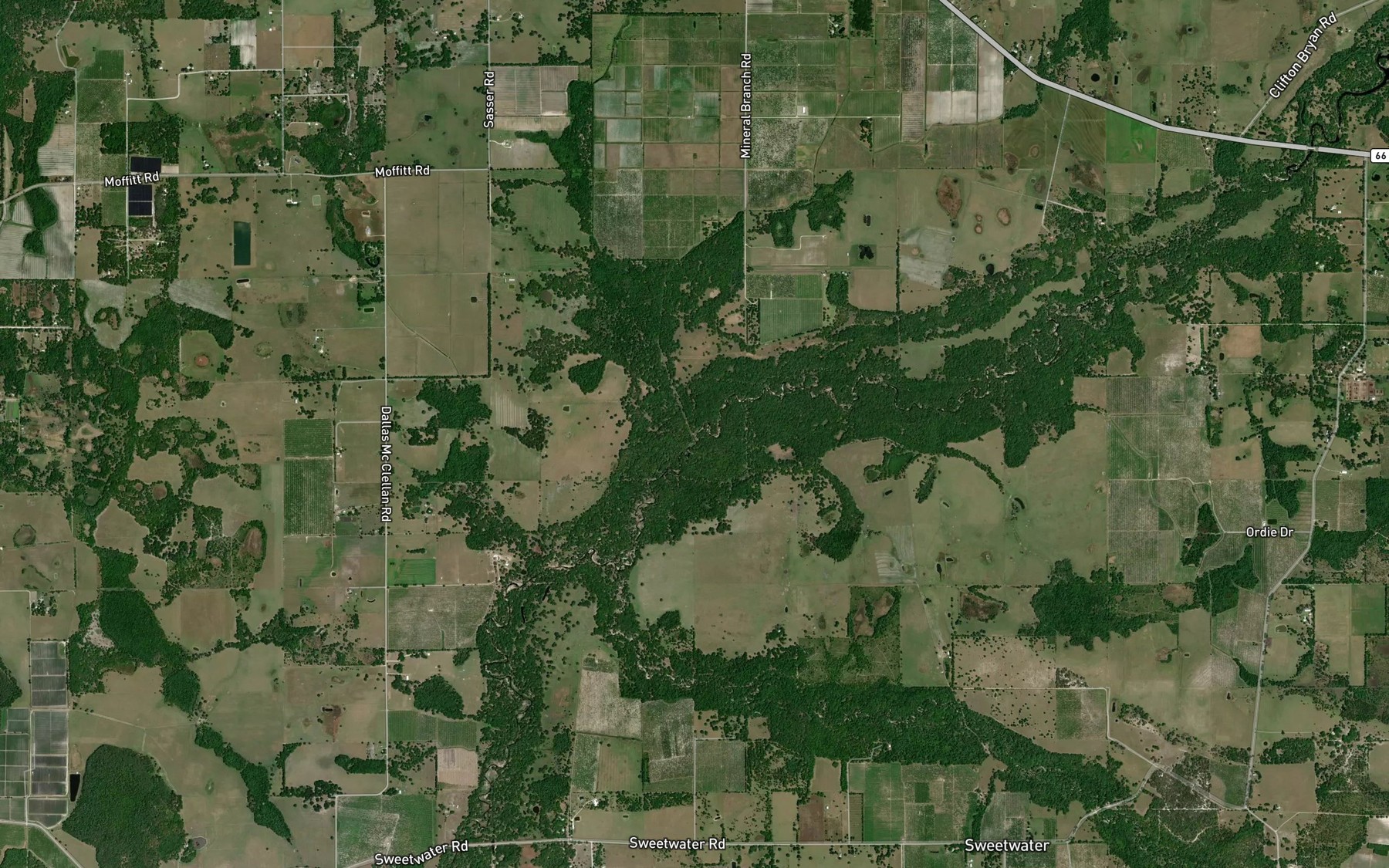 Satellite map of the Jackson Branch