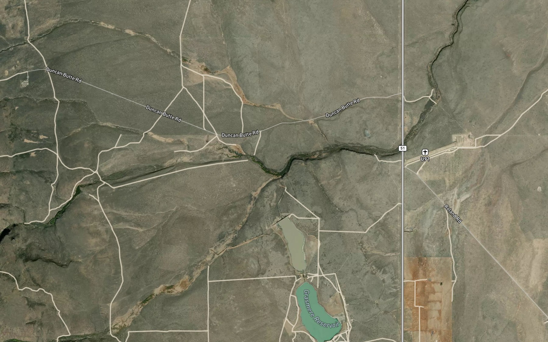 Satellite map of the Crab Creek
