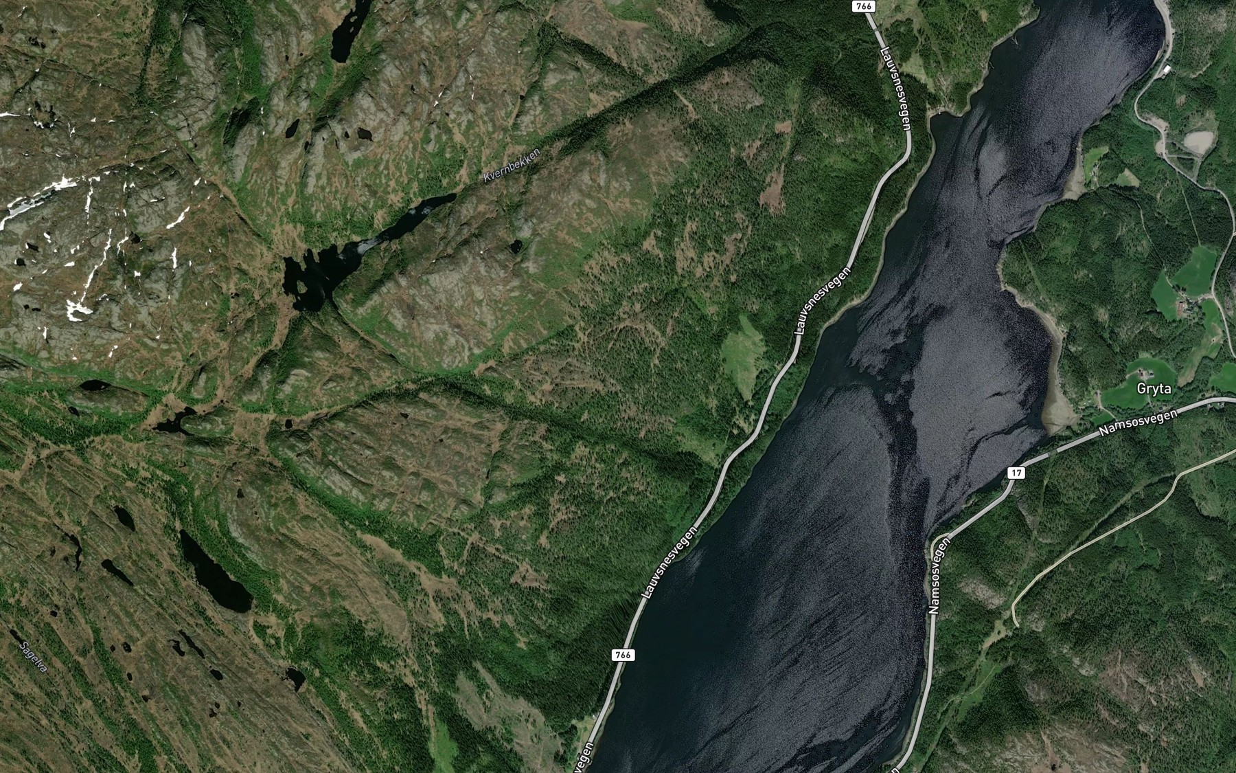Satellite map of the Allmenningsbekken