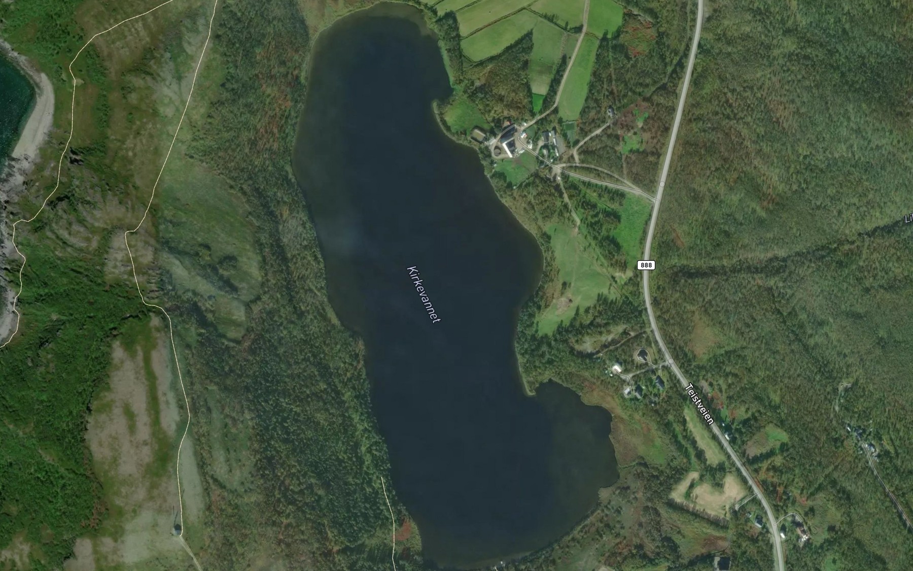 Satellite map of the Kirkevatnet