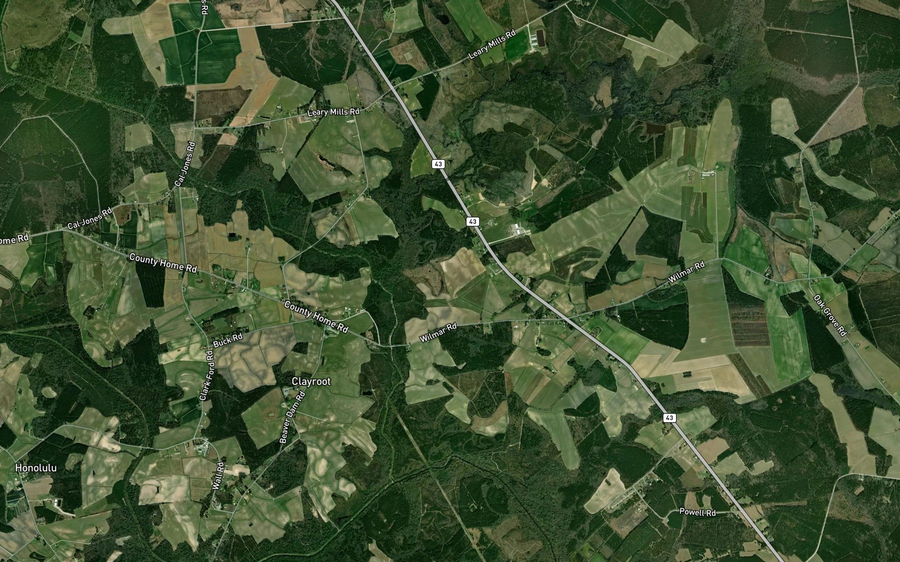 Satellite map of the Creeping Swamp