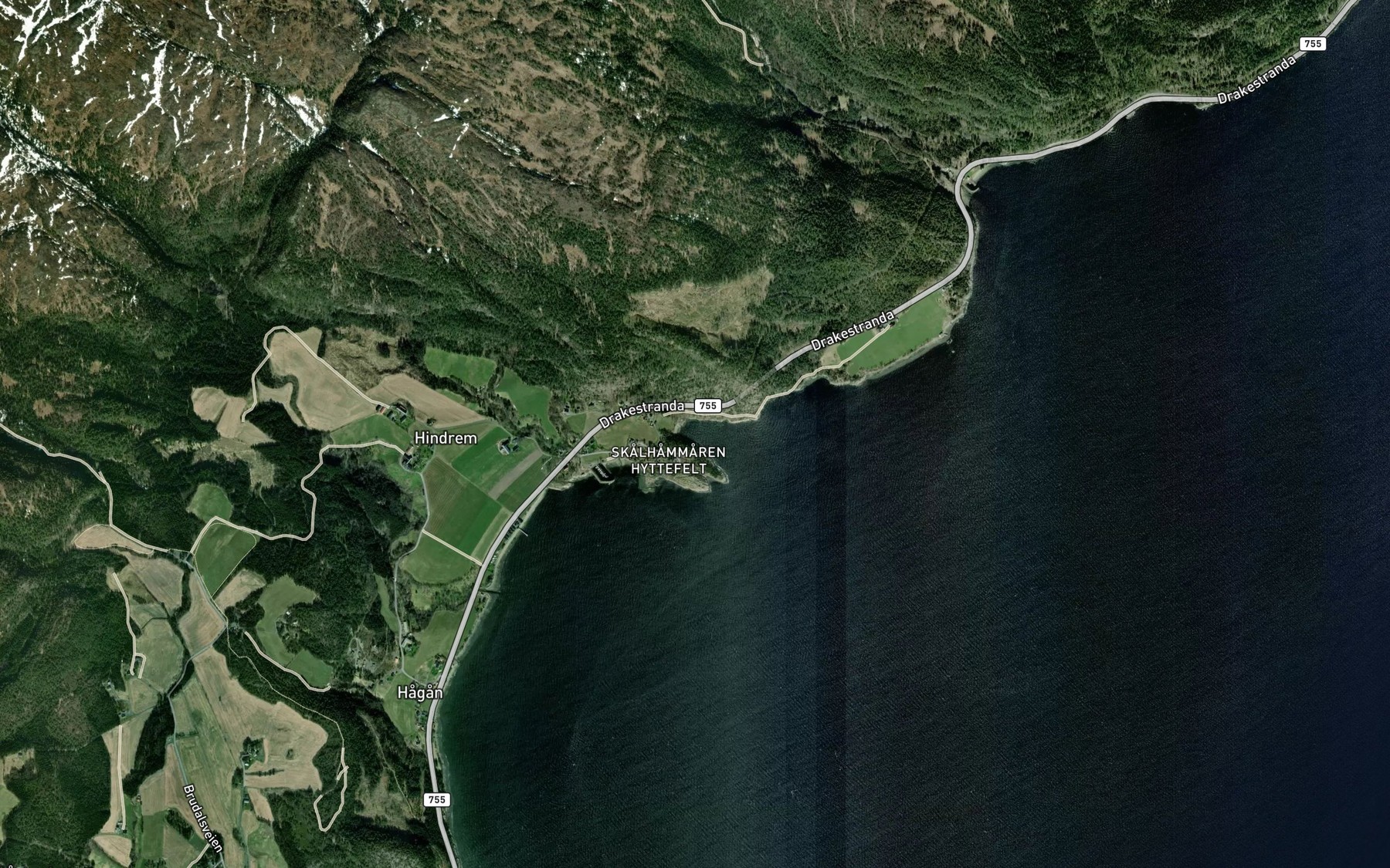 Satellite map of the Skalvika