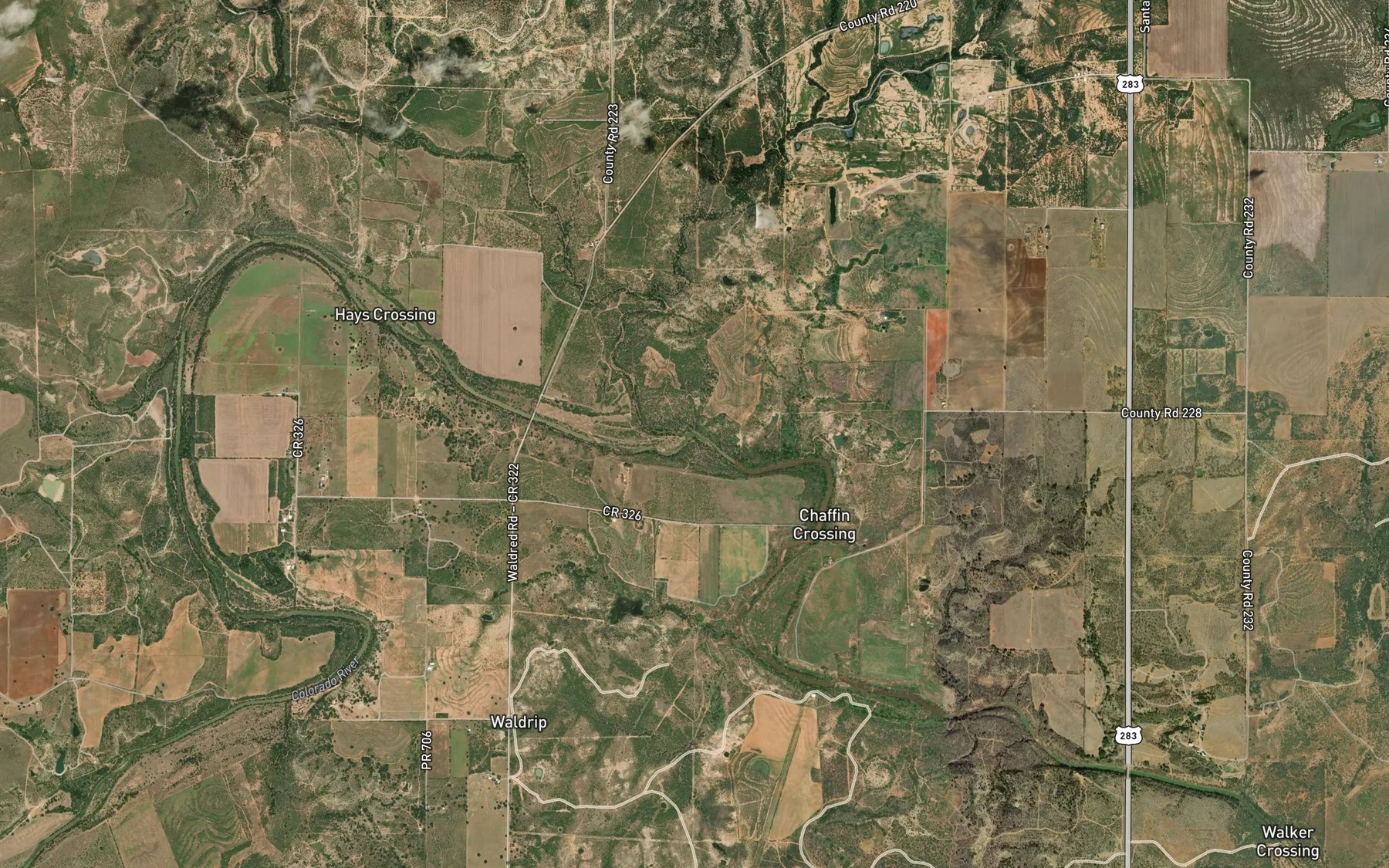 Satellite map of the Bull Creek