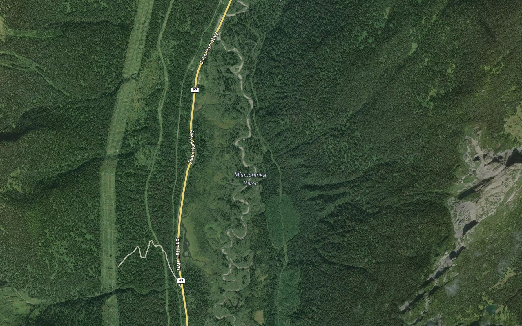 Satellite map of the Hungry Moose Creek