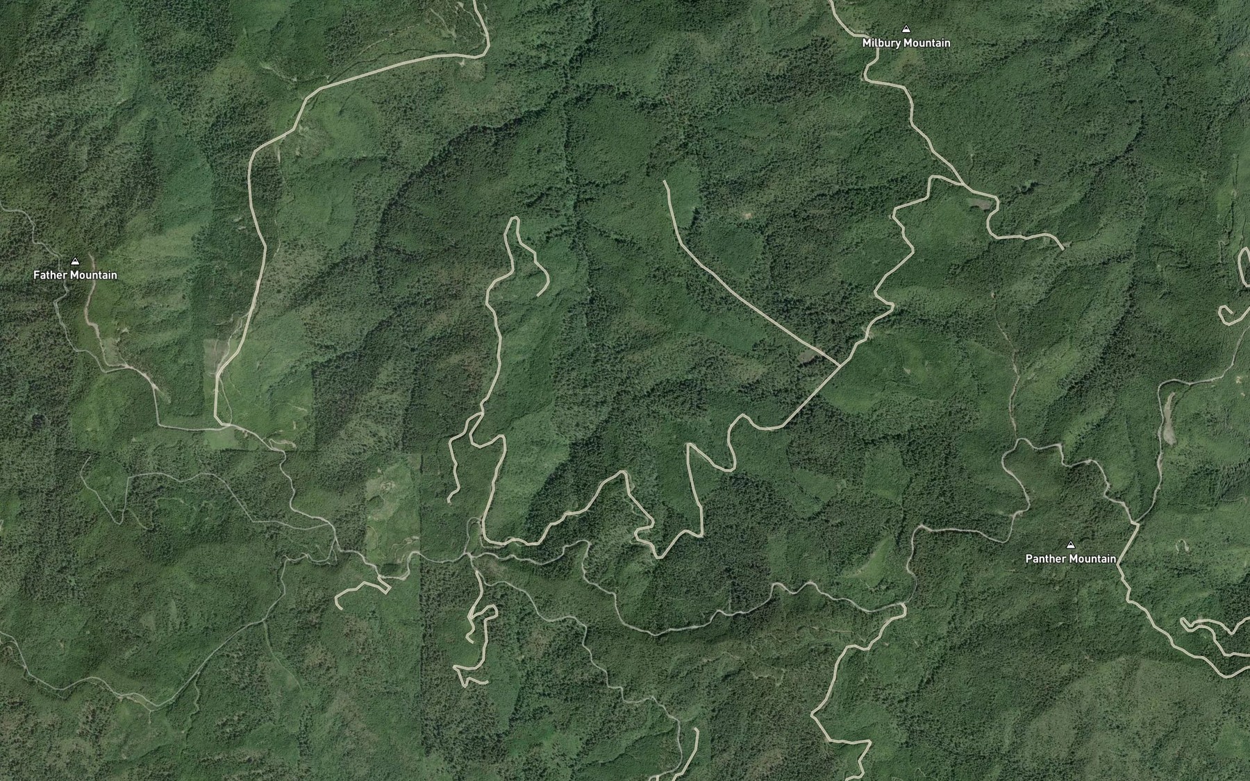 Satellite map of the Mid Fork Panther Creek