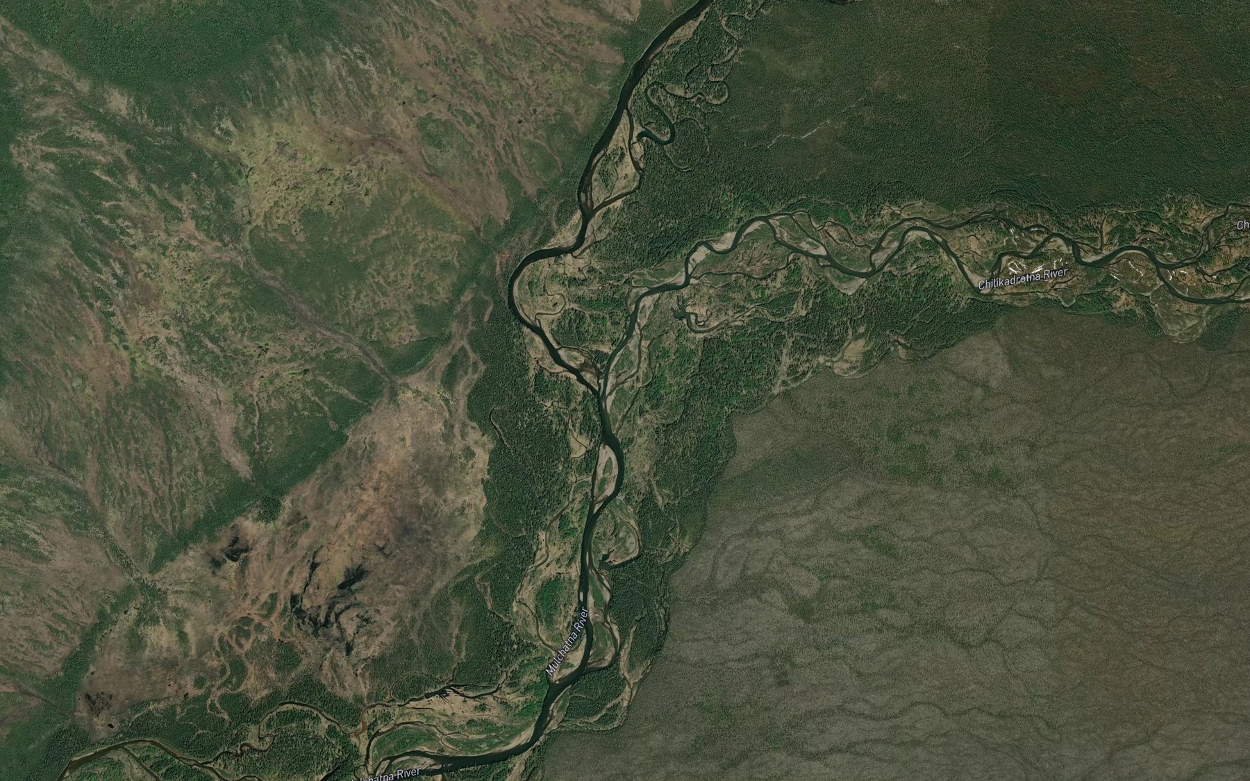 Satellite map of the Chilikadrotna River