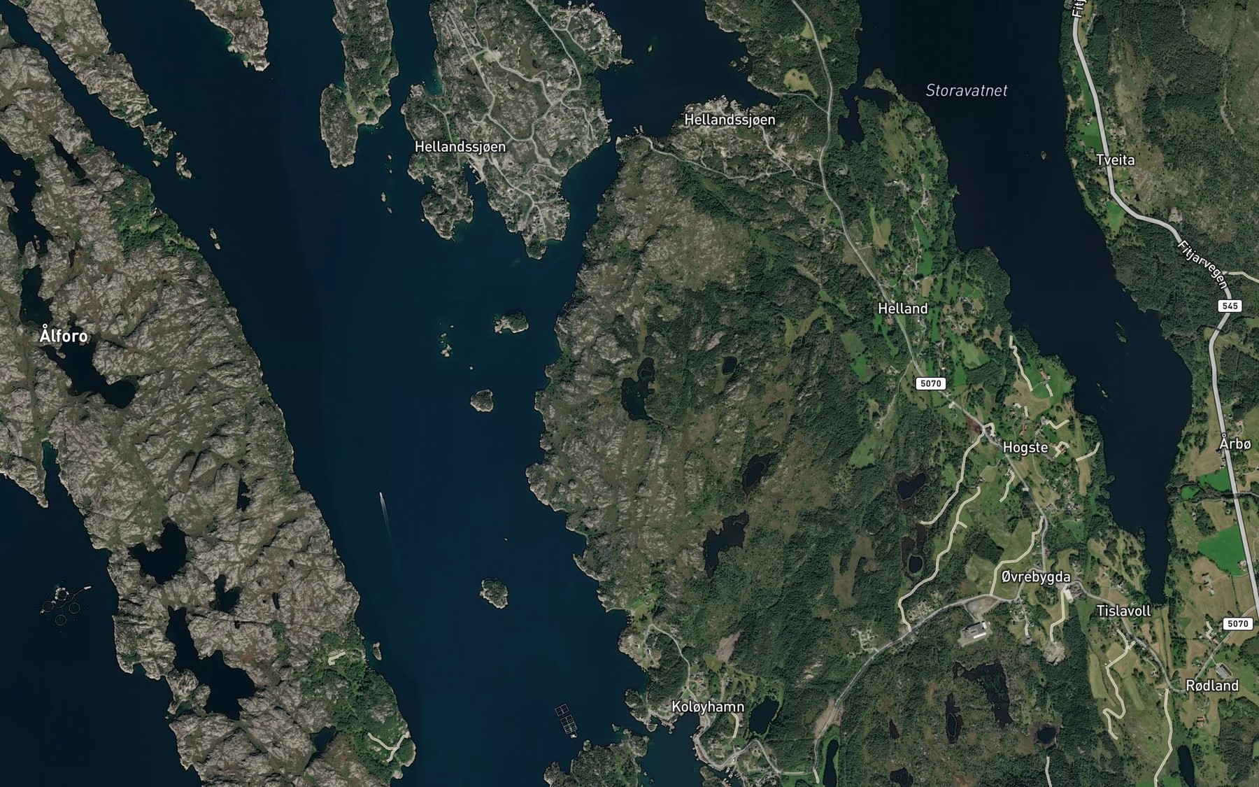 Satellite map of the Furevatnet