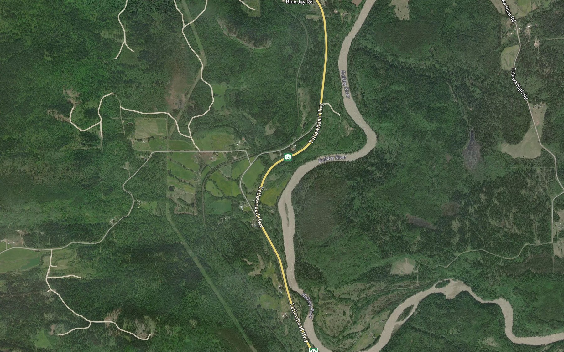 Satellite map of the Beavery Creek