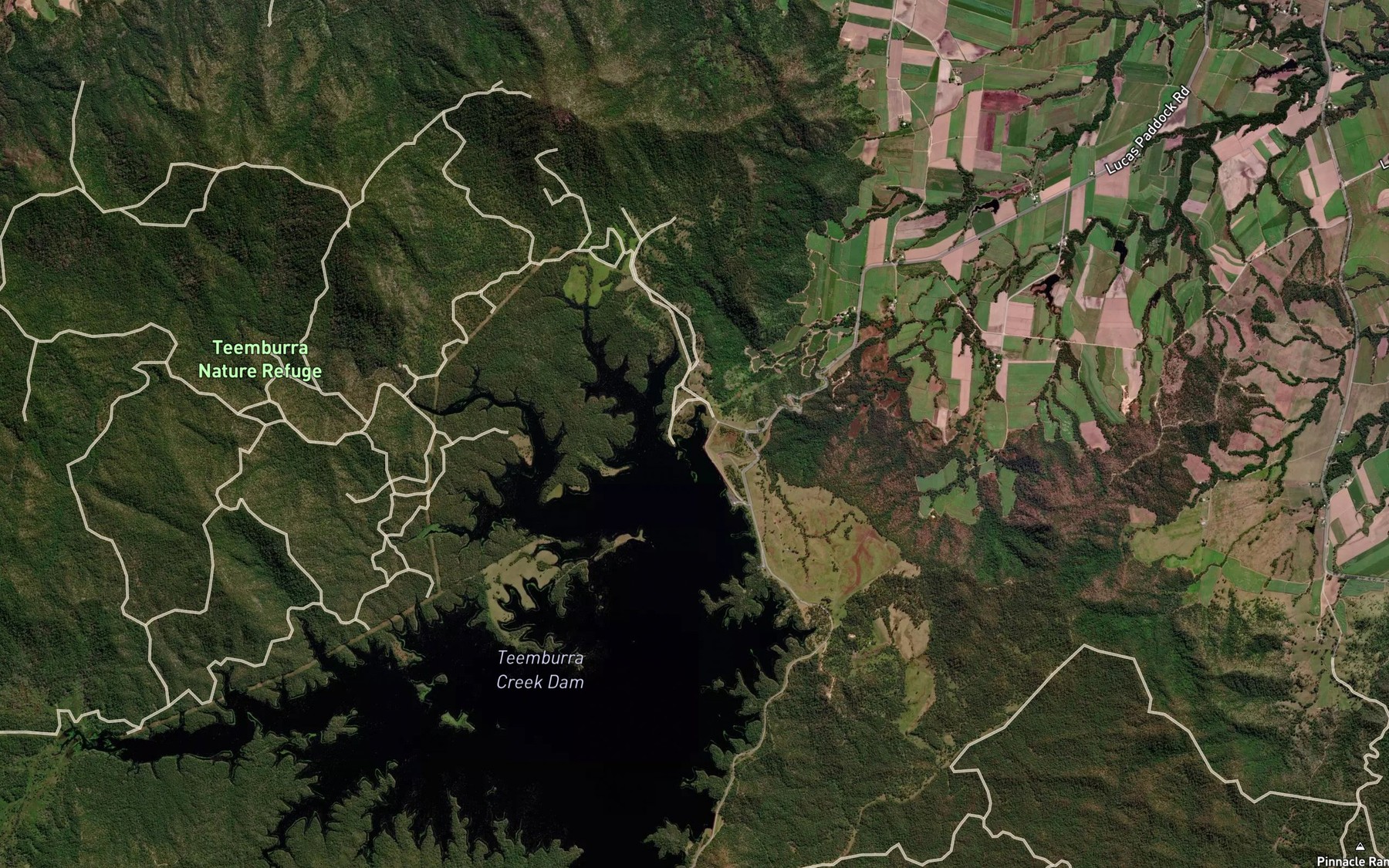 Satellite map of the Pinnacle Creek