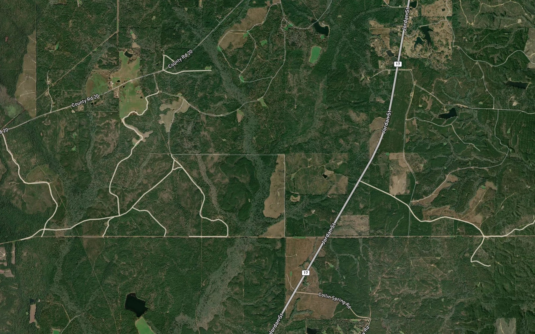 Satellite map of the West Pine Barren Creek