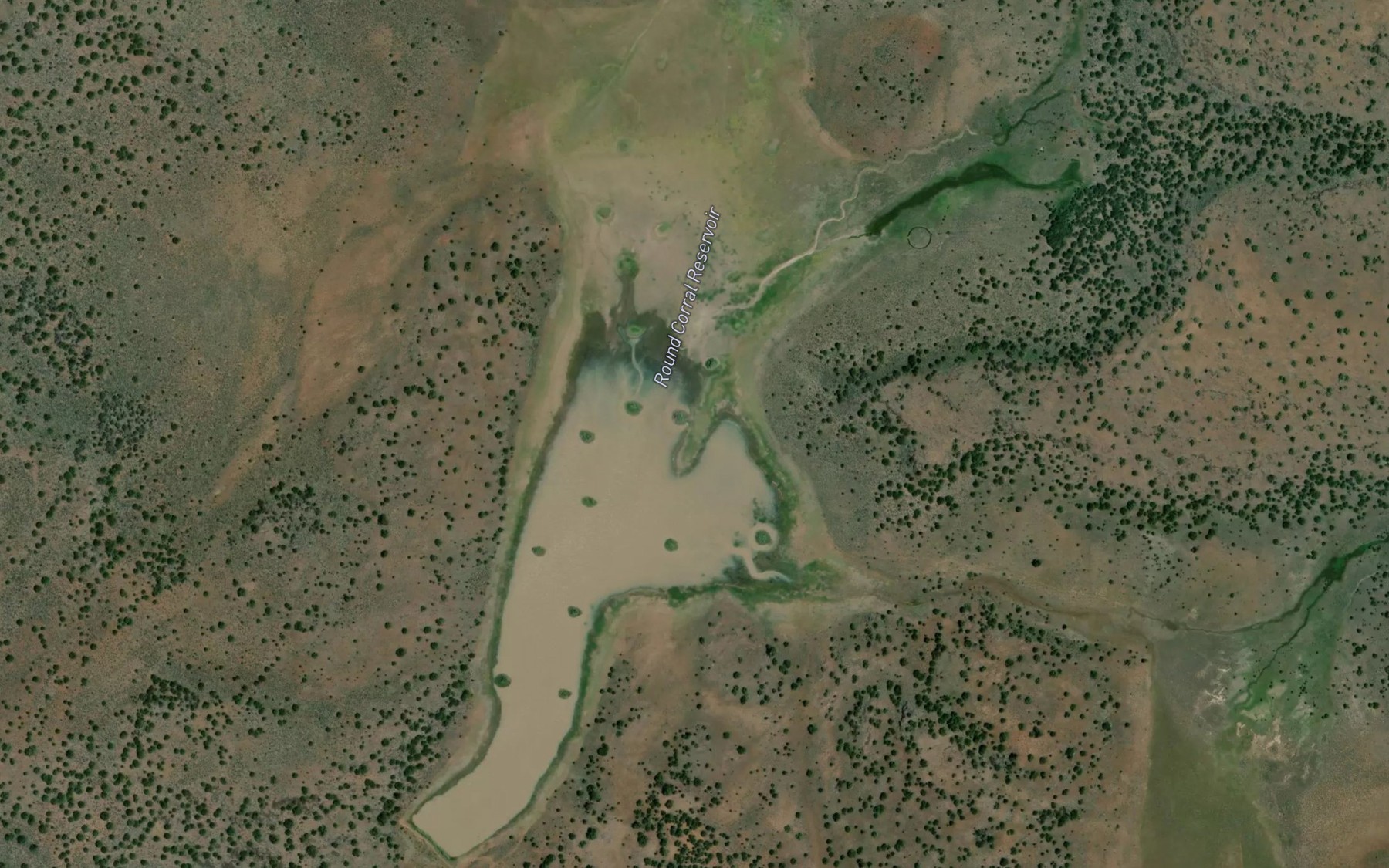 Satellite map of the Round Corral Reservoir
